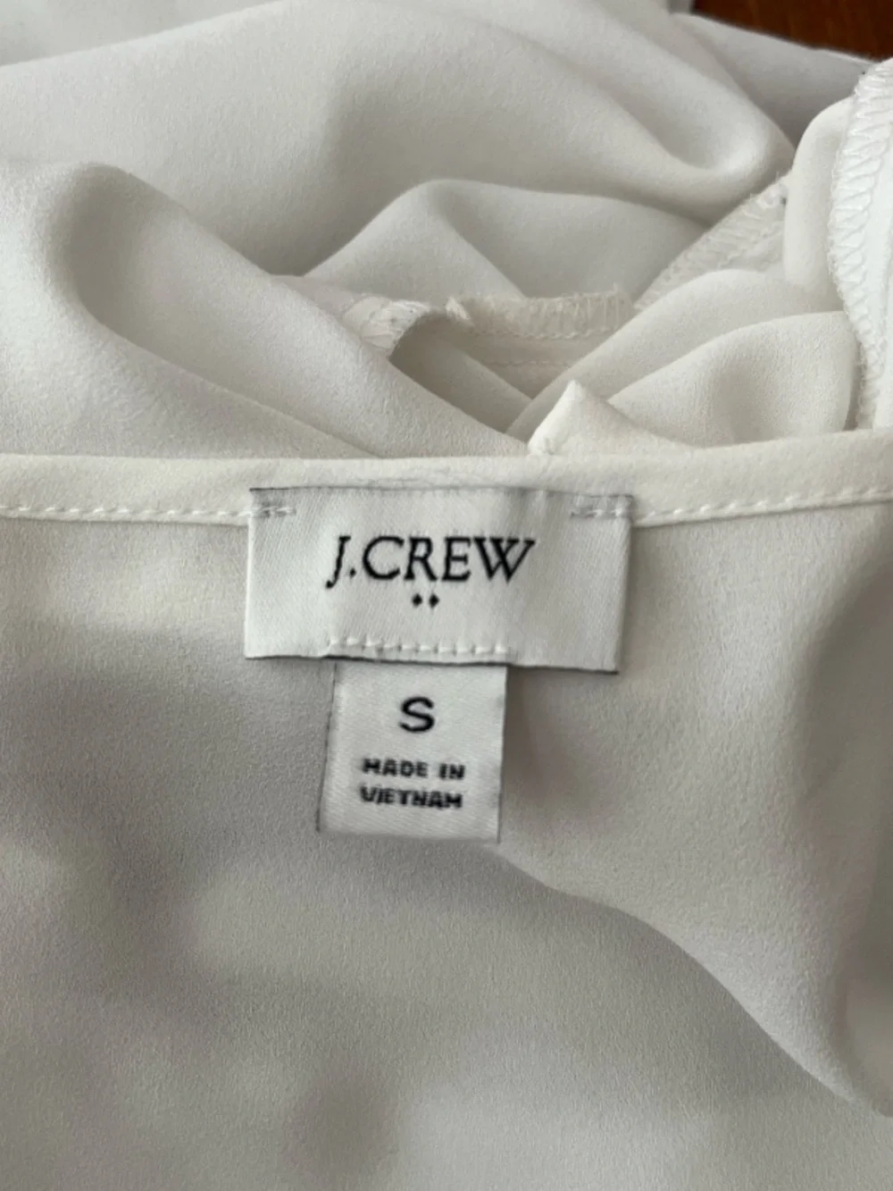 J. Crew Factory‎ Ivory Button Shoulder Ruffle Neck Blouse